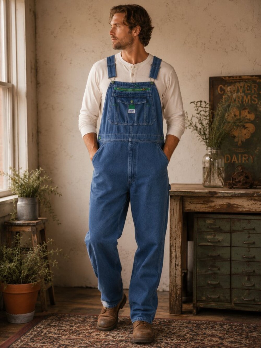 Vintage Blue Denim Bib Overalls